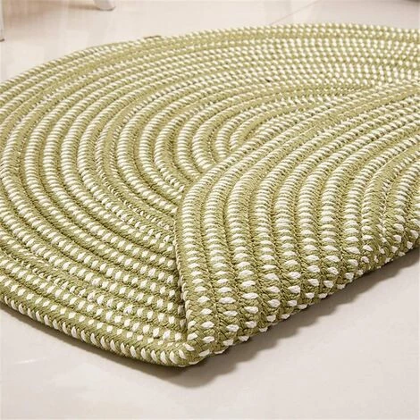 Ensoleillé Tapis Tressé à La Main - Rond - Pour Le Salon, La Chambre à Coucher, La Salle De Bain, La Chambre D'enfant - Vert - 40 X 40 Cm 5 Ensoleillé Tapis Tressé à La Main - Rond - Pour Le Salon, La Chambre à Coucher, La Salle De Bain, La Chambre D'enfant - Vert - 40 X 40 Cm – Image 5