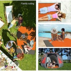 FR-LIFE BR-Vie Tapis De Plage Pliable 200*200cm, Natte De Plage Léger, Portable Et Etanche Avec 4 Piquets Pour Plage Pour Plage, Camping, Yoga, Randonnée, Voyage -Tapis et paillasson Soldes 57555484 5