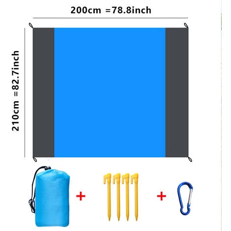 FR-LIFE Couverture De Plage,BR-Vie Couverture De Poche Portable Pliable Légère Imperméable De 79 X 83 Pouces Tapis De Pique-Nique Surdimensionné Pour Jardin Extérieur Parc Herbe Voyage Randonnée 2 FR-LIFE Couverture De Plage,BR-Vie Couverture De Poche Portable Pliable Légère Imperméable De 79 X 83 Pouces Tapis De Pique-Nique Surdimensionné Pour Jardin Extérieur Parc Herbe Voyage Randonnée – Image 2