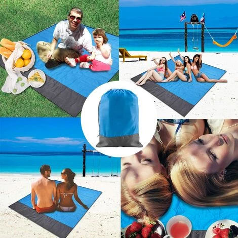 FR-LIFE Couverture De Plage,BR-Vie Couverture De Poche Portable Pliable Légère Imperméable De 79 X 83 Pouces Tapis De Pique-Nique Surdimensionné Pour Jardin Extérieur Parc Herbe Voyage Randonnée 3 FR-LIFE Couverture De Plage,BR-Vie Couverture De Poche Portable Pliable Légère Imperméable De 79 X 83 Pouces Tapis De Pique-Nique Surdimensionné Pour Jardin Extérieur Parc Herbe Voyage Randonnée – Image 3