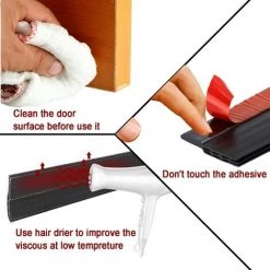 MACARON Boudin De Porte Stop Froid, Bande D'étanchéité En Silicone Anti Bruit Par Isolant Courant D'air Froid Et Insectes (Noir)LO-Ron 7 MACARON Boudin De Porte Stop Froid, Bande D'étanchéité En Silicone Anti Bruit Par Isolant Courant D'air Froid Et Insectes (Noir)LO-Ron -Tapis et paillasson Soldes 57642099 3