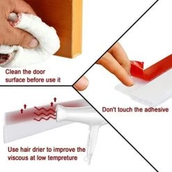 MACARON Boudin De Porte Stop Froid, Bande D'étanchéité En Silicone Anti Bruit Par 3 Douches, Empêcher Courant D'air Froid, Les Insectes(Blanc)LO-Ron -Tapis et paillasson Soldes 57642121 3