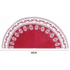 BEICHEN Tapis Sapin Arbre De No?l Jupe Arbre De No?l Tricot Tablier Jupe Flocon De Neige Tricotée Cerf Cadeaux De No?l 90cm Rouge -Tapis et paillasson Soldes 57755028 3