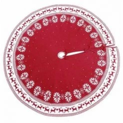 BEICHEN Tapis Sapin Arbre De No?l Jupe Arbre De No?l Tricot Tablier Jupe Flocon De Neige Tricotée Cerf Cadeaux De No?l 90cm Rouge -Tapis et paillasson Soldes 57755028 4