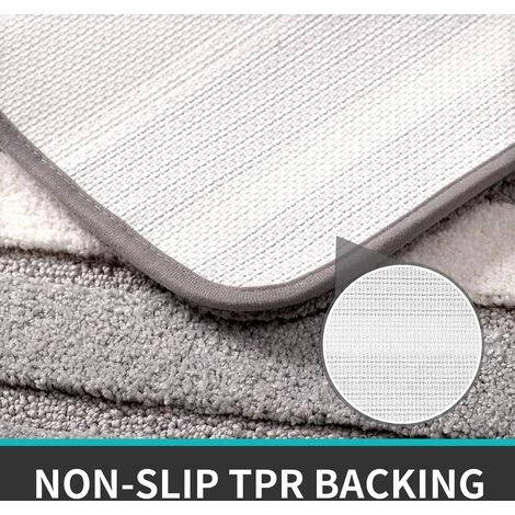 OUSUDELA Tapis De Bain Antiderapant,Extra Doux Tapis Salle Bain,Lavable En Machine,Absorbant L'eau,40 X 60 Cm,Gris 4 OUSUDELA Tapis De Bain Antiderapant,Extra Doux Tapis Salle Bain,Lavable En Machine,Absorbant L'eau,40 X 60 Cm,Gris – Image 4