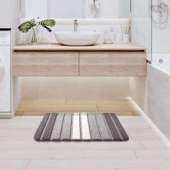 OUSUDELA Tapis De Bain Antiderapant,Extra Doux Tapis Salle Bain,Lavable En Machine,Absorbant L'eau,40 X 60 Cm,Gris 9 OUSUDELA Tapis De Bain Antiderapant,Extra Doux Tapis Salle Bain,Lavable En Machine,Absorbant L'eau,40 X 60 Cm,Gris -Tapis et paillasson Soldes 57795214 5