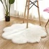 OUSUDELA Peau De Mouton Synthétique,45 X 45 Cm Faux Peau De Mouton Imitation Toison Moquette Peau D'agneau Tapis Fluffy Soft Longhair Décoratif Coussin De Chaise Canapé Natte Blanc, 45 X 45 CM