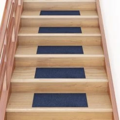 TRUE DEAL Tapis D'escalier Autocollants Rectangulaire 15 Pcs 60x25cm Bleu