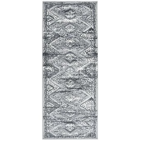 TRUE DEAL Tapis BCF Gris Oriental 80x200 Cm 1 TRUE DEAL Tapis BCF Gris Oriental 80x200 Cm