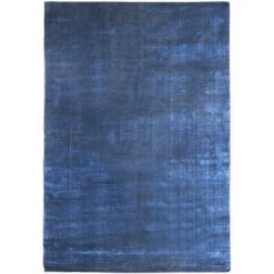 TRUE DEAL Tapis Lavable Pliable Bleu Marine 140x200 Cm Polyester