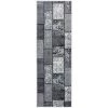 TRUE DEAL Tapis BCF Gris Avec Motif De Blocs 80x250 Cm