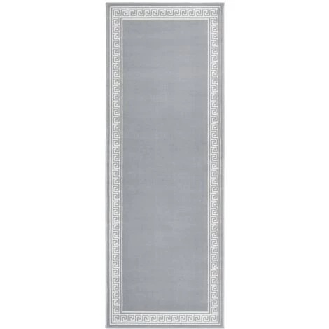 TRUE DEAL Tapis BCF Gris Avec Motif 100x250 Cm 1 TRUE DEAL Tapis BCF Gris Avec Motif 100x250 Cm
