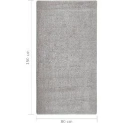 TRUE DEAL Tapis Shaggy Antidérapant Gris Clair 80x150 Cm -Tapis et paillasson Soldes 57840724 5