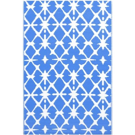 TRUE DEAL Tapis D'extérieur Bleu Et Blanc 120x180 Cm PP 2 TRUE DEAL Tapis D'extérieur Bleu Et Blanc 120x180 Cm PP – Image 2