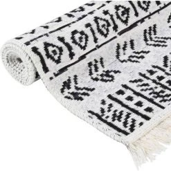 VidaXL Tapis Noir Et Blanc 100x200 Cm Coton - Noir 7 VidaXL Tapis Noir Et Blanc 100x200 Cm Coton - Noir -Tapis et paillasson Soldes 57912777 3