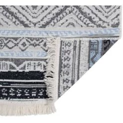 VidaXL Tapis Rose Et Aqua 160x230 Cm Coton - Rose -Tapis et paillasson Soldes 57912786 4