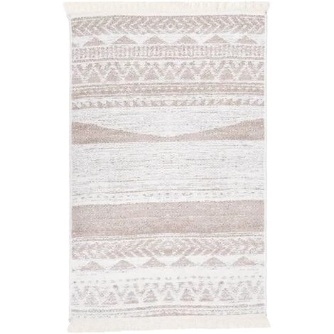 VidaXL Tapis Beige 160x230 Cm Coton - Beige 1 VidaXL Tapis Beige 160x230 Cm Coton - Beige