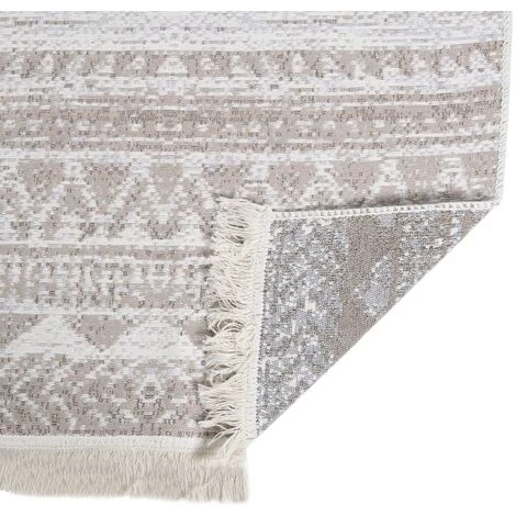 VidaXL Tapis Beige 160x230 Cm Coton - Beige 4 VidaXL Tapis Beige 160x230 Cm Coton - Beige – Image 4