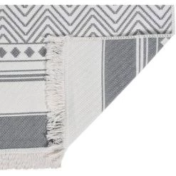 VidaXL Tapis Gris Et Blanc 80x150 Cm Coton - Gris -Tapis et paillasson Soldes 57912799 4