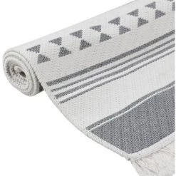 VidaXL Tapis Gris Et Blanc 80x150 Cm Coton - Gris -Tapis et paillasson Soldes 57912799 5