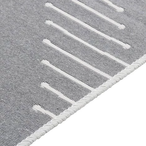 VidaXL Tapis Gris Foncé 100x300 Cm Coton - Gris 2 VidaXL Tapis Gris Foncé 100x300 Cm Coton - Gris – Image 2
