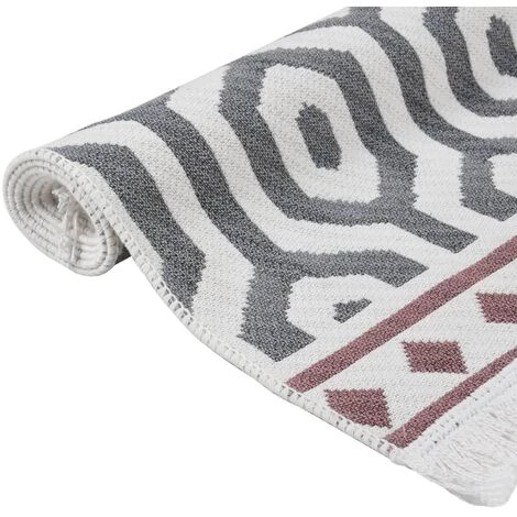 VidaXL Tapis Gris 80x150 Cm Coton - Gris 5 VidaXL Tapis Gris 80x150 Cm Coton - Gris – Image 5