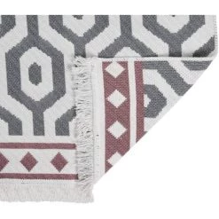 VidaXL Tapis Gris 100x200 Cm Coton - Gris -Tapis et paillasson Soldes 57912819 4