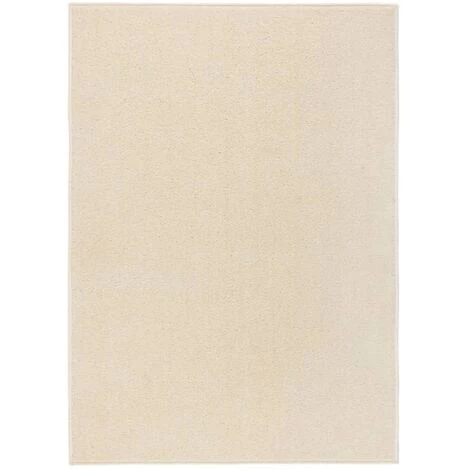 VidaXL Tapis à Poils Courts 120x170 Cm Crème - Crème 1 VidaXL Tapis à Poils Courts 120x170 Cm Crème - Crème