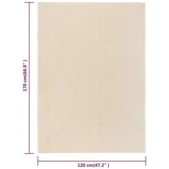 VidaXL Tapis à Poils Courts 120x170 Cm Crème - Crème 7 VidaXL Tapis à Poils Courts 120x170 Cm Crème - Crème -Tapis et paillasson Soldes 57912884 3