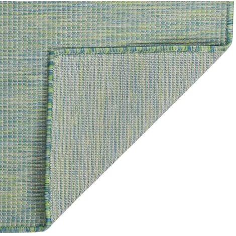 VidaXL Tapis à Tissage Plat D'extérieur 80x250 Cm Turquoise - Turquoise 2 VidaXL Tapis à Tissage Plat D'extérieur 80x250 Cm Turquoise - Turquoise – Image 2