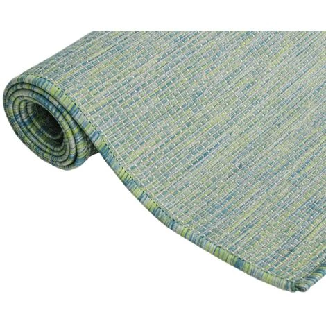 VidaXL Tapis à Tissage Plat D'extérieur 80x250 Cm Turquoise - Turquoise 3 VidaXL Tapis à Tissage Plat D'extérieur 80x250 Cm Turquoise - Turquoise – Image 3