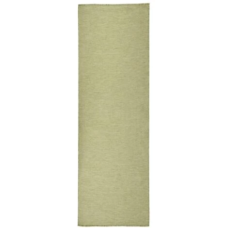 VidaXL Tapis à Tissage Plat D'extérieur 80x250 Cm Vert - Vert 1 VidaXL Tapis à Tissage Plat D'extérieur 80x250 Cm Vert - Vert
