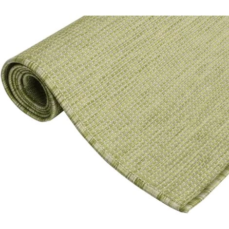 VidaXL Tapis à Tissage Plat D'extérieur 80x250 Cm Vert - Vert 3 VidaXL Tapis à Tissage Plat D'extérieur 80x250 Cm Vert - Vert – Image 3