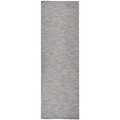 VidaXL Tapis à Tissage Plat D'extérieur 80x250 Cm Marron Et Noir - Noir
