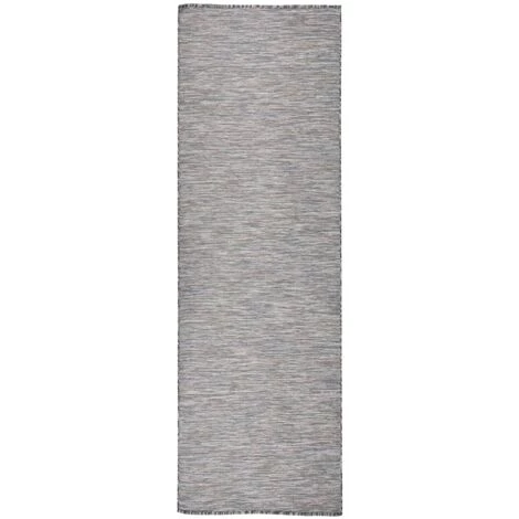 VidaXL Tapis à Tissage Plat D'extérieur 80x250 Cm Marron Et Noir - Noir 1 VidaXL Tapis à Tissage Plat D'extérieur 80x250 Cm Marron Et Noir - Noir