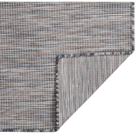 VidaXL Tapis à Tissage Plat D'extérieur 80x250 Cm Marron Et Noir - Noir 2 VidaXL Tapis à Tissage Plat D'extérieur 80x250 Cm Marron Et Noir - Noir – Image 2