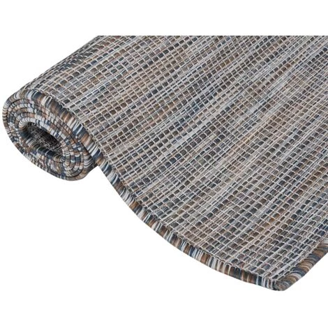 VidaXL Tapis à Tissage Plat D'extérieur 80x250 Cm Marron Et Noir - Noir 3 VidaXL Tapis à Tissage Plat D'extérieur 80x250 Cm Marron Et Noir - Noir – Image 3