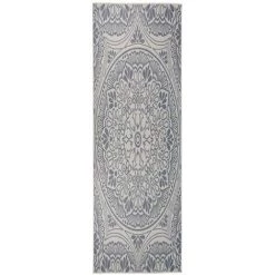 VidaXL Tapis à Tissage Plat D'extérieur 80x250 Cm Motif Bleu - Bleu