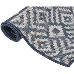 VidaXL Tapis à Tissage Plat D'extérieur 80x150 Cm Rayures Bleues - Bleu 7 VidaXL Tapis à Tissage Plat D'extérieur 80x150 Cm Rayures Bleues - Bleu -Tapis et paillasson Soldes 57912984 3