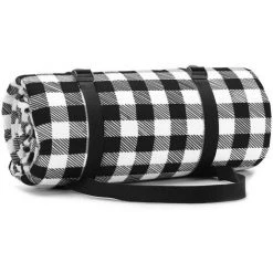 PERLE RARE Couverture Tapis De Pique-Nique Imperméable Pliable Pour Camping Jardin, 150 X 200cm Noir