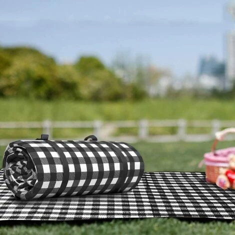 PERLE RARE Couverture Tapis De Pique-Nique Imperméable Pliable Pour Camping Jardin, 150 X 200cm Noir 5 PERLE RARE Couverture Tapis De Pique-Nique Imperméable Pliable Pour Camping Jardin, 150 X 200cm Noir – Image 5