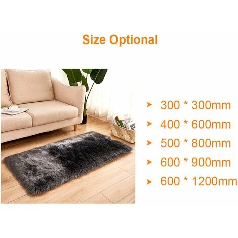 LANGRAY Imitation Peau De Mouton Canapé Coussin De Sol Cachemire Coussin Complet Gris 40*60cm 2 LANGRAY Imitation Peau De Mouton Canapé Coussin De Sol Cachemire Coussin Complet Gris 40*60cm – Image 2