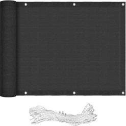 JN.SONGS Brise Vue Pour Balcon Protection UV Couverture De Confidentialité Écran Jardin Avec Oeillets Et Corde - 300 X 75 Cm Anthracite