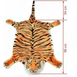 LANGRAY Tapis Tigre En Peluche 144 Cm Marron -Tapis et paillasson Soldes 58139115 5