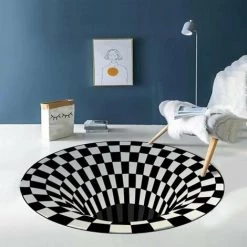 LANGRAY Transfrontalier Noir Et Blanc Vision Stéréo Tapis Rond Salon Table Basse Canapé Couverture 3D Illusion Tapis 60*60cm 7 LANGRAY Transfrontalier Noir Et Blanc Vision Stéréo Tapis Rond Salon Table Basse Canapé Couverture 3D Illusion Tapis 60*60cm -Tapis et paillasson Soldes 58140039 3