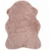 LANGRAY Tapis 65 X 95 Cm Fausse Fourrure De Lapin Gris-rose