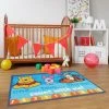UNAMOURDETAPIS Tapis Enfant 50x80 Cm Rectangulaire WINNIE COUNT WITH ME Bleu Chambre Adapté Au Chauffage Par Le Sol - Bleu