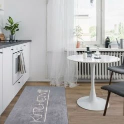 TAPIS PAS CHER Tapis De Cuisine 50x80 Cm Rectangulaire IMPNUM 10 Argent Entrée Adapté Au Chauffage Par Le Sol - Argent