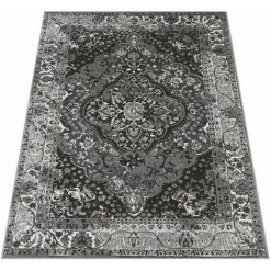 Paco Home Tapis De Salon Poils Ras Oriental Fleuri Avec Bordure Moderne Noir 80x150 Cm -Tapis et paillasson Soldes 58243440 5
