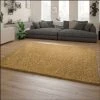 Paco Home Tapis Poils Longs Jaune Salon Shaggy Doux Résistant Moelleux Robuste 60x100 Cm
